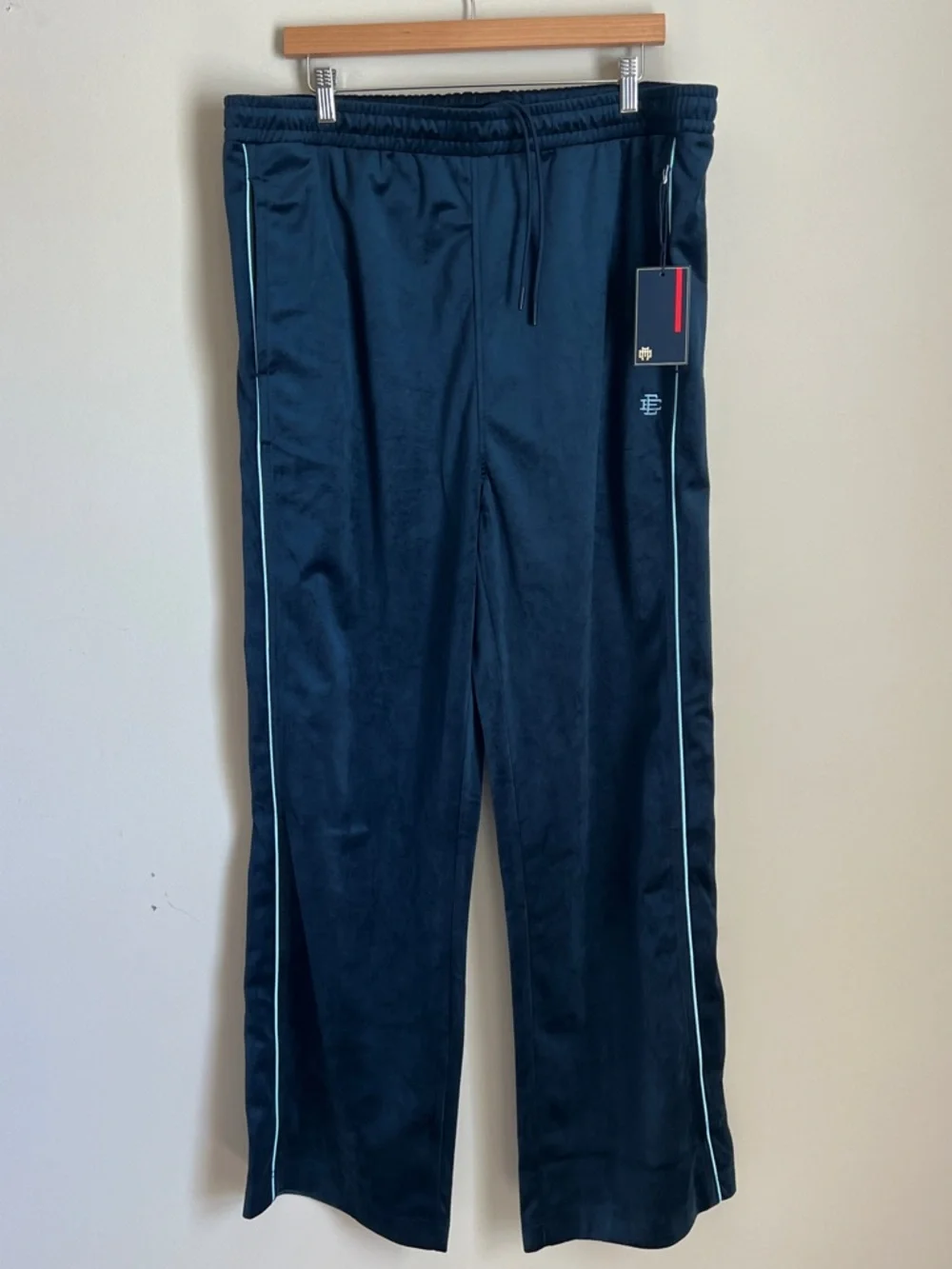 NWT Eric Emanuel Velour Track Suit Track Pants and Jacket Set Navy Men's XXL